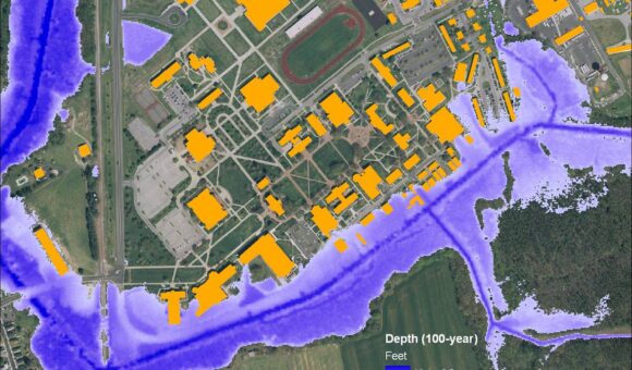 100 yr. flood depth map