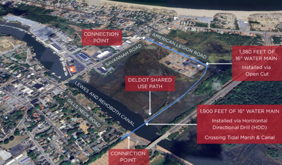 Lewes Canal Water Main Aerial - Blue - 1